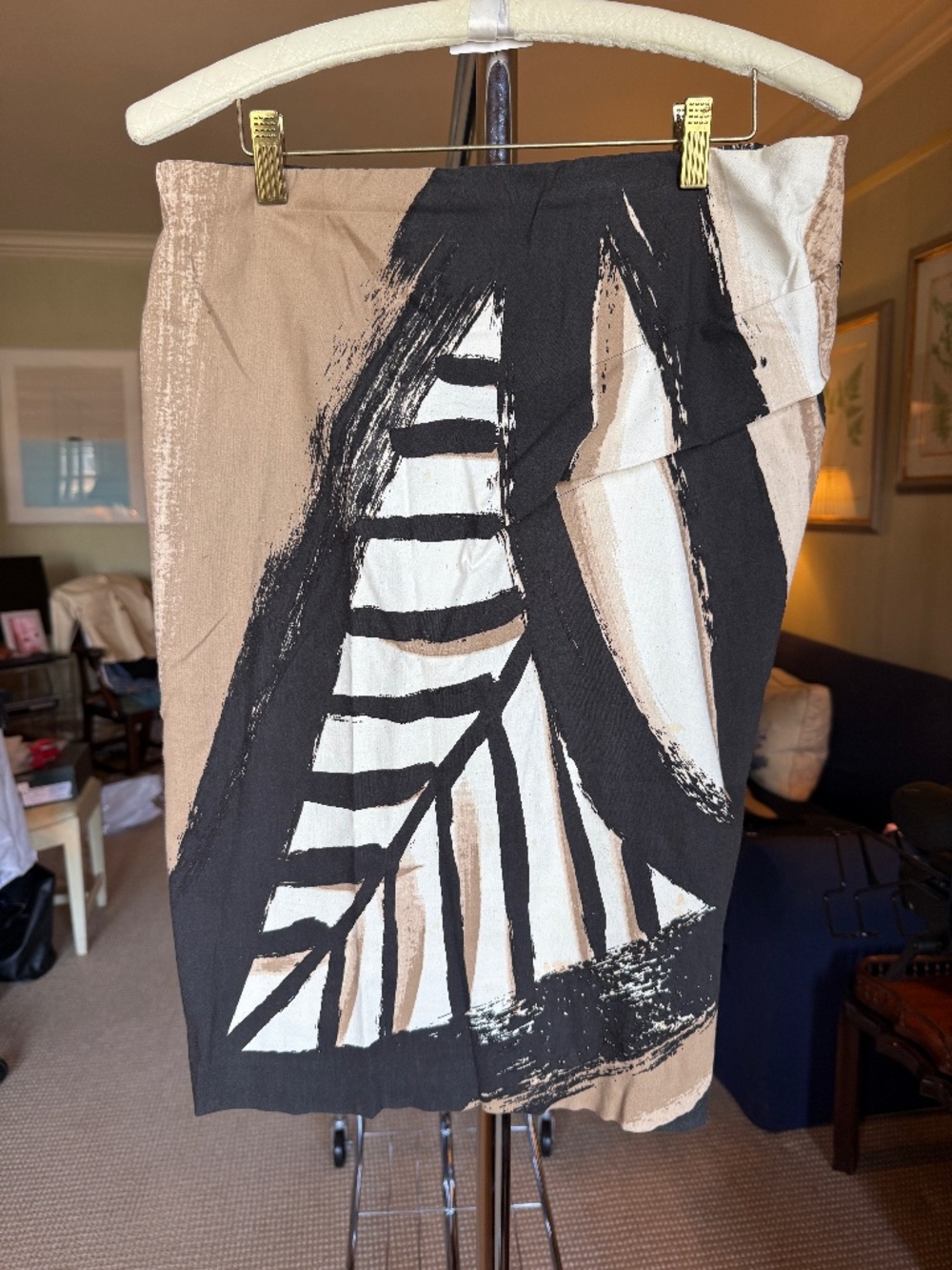 Vintage Donna Karan Patterned Knee-Length Skirt Size 12